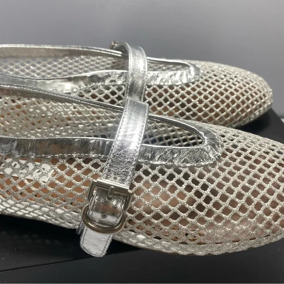 Alaia Silver Mesh Flats